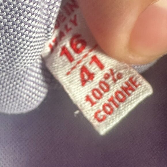 Isaia Napoli Mens Button Dress Shirt LS Light Purple Lavender Size 16 41 Large - Picture 9 of 13